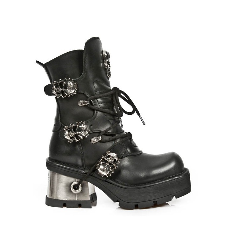 Nuovo Rock Block-tacco In Metal-look Donne Piattaforme Stivali in Nero |  Fruugo CH