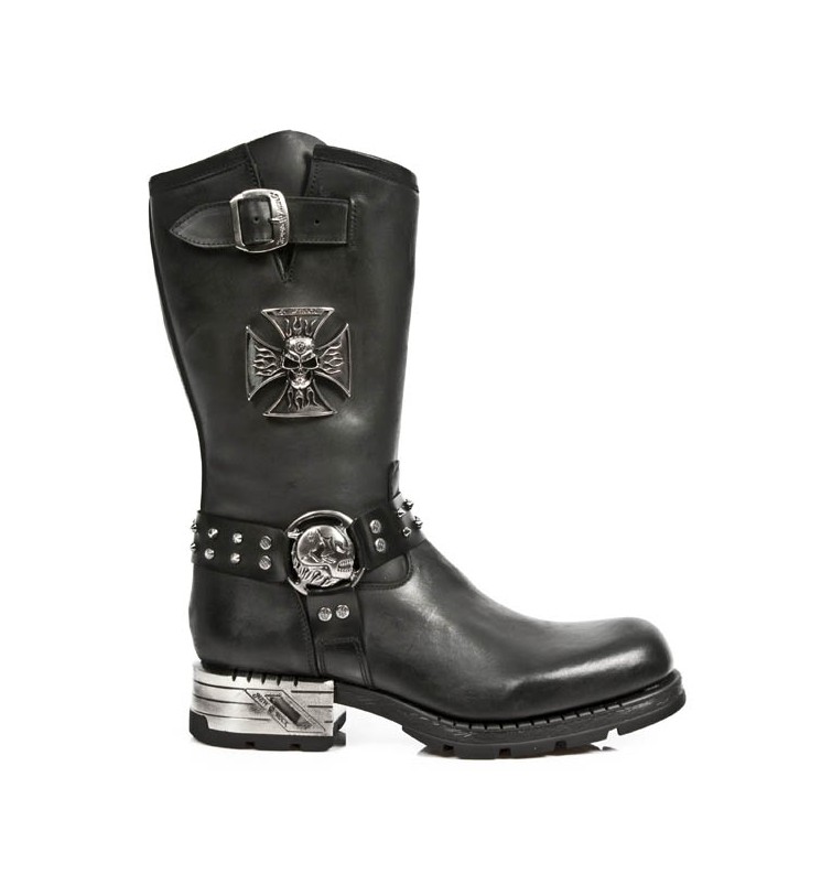 New Rock Mens Biker Boots Style 7993 S1 Black 