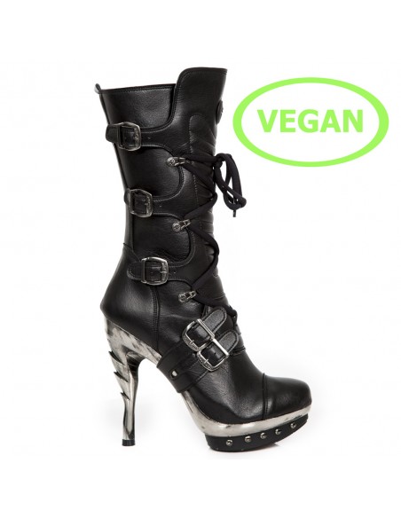 M.PUNK001-VS1 VEGAN MICRO NEGRO PLAT ACERO PUNK GARRAS T COB