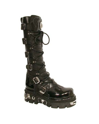 Bota PIEL NEW ROCK Negro Black leather boot Unisex