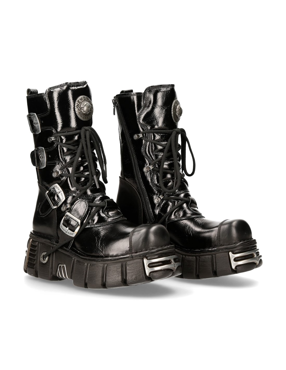 Metallic BOTAS New Rock 313 ITALI NEGRO Y CHAROL NEGRO, TOWER NEGRO ACERO  ORIF Y C ( S6 )