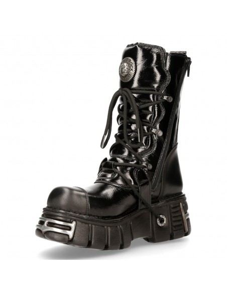 Metallic BOTAS New Rock 313 ITALI NEGRO Y CHAROL NEGRO, TOWER NEGRO ACERO  ORIF Y C ( S6 )