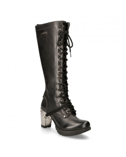 NEWROCK New Rock Womens Boots Style M.TR005 S1 Black Steel Heels 