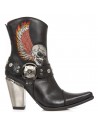 M.BULL006-S1 ITALI NEGRO PITONE NEGRO BORDADOS CALAVERA GRIS