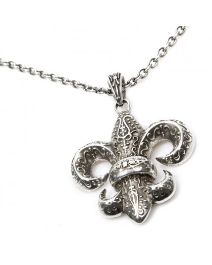 M-AD2430-S1 LIS FLOWER NECKLACE WITH CHAIN 2