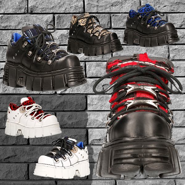 Tierra De Acero Zapatos de charol negro encaje arriba nuevo Selector De Winkle Zapatos De Rock